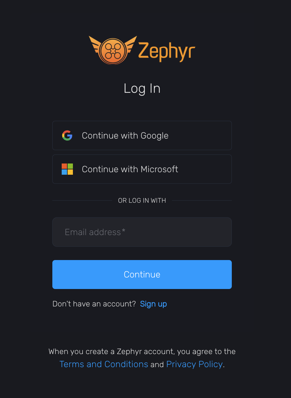Browser Sign In Screen